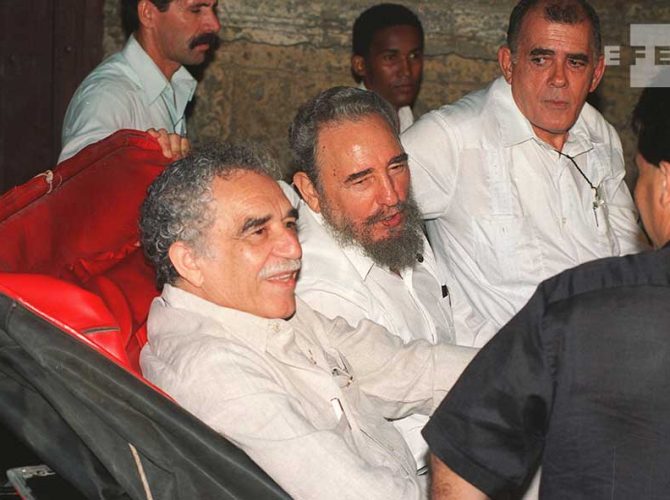 El Premio Nobel de Literatura, Gabriel García Márquez y Fidel Castro en la Cumbre Iberoamericana